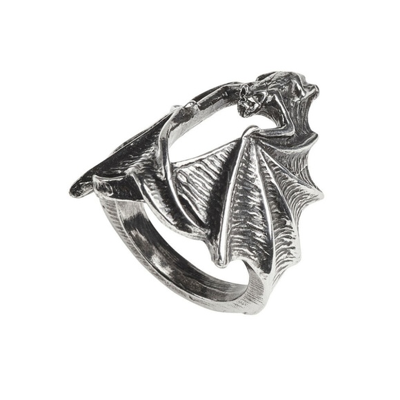 Alchemy Gothic Ring Outstretched Hugging Bat Sizes 7-12 NWT - Picture 6 of 9